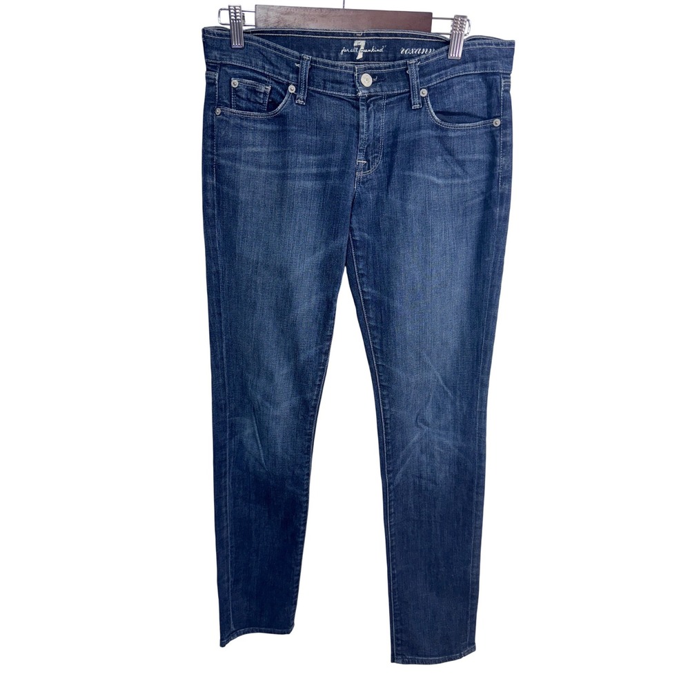 7 For All Mankind 27 Blue Roxanne Jeans Women's Slim Straight Leg
